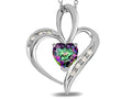 Star K Heart Shape 6mm Mystic Rainbow Topaz Pendant Necklace