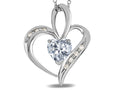 Star K Heart Shape 6 mm Genuine White Topaz Pendant Necklace