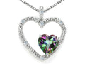 Tommaso Design Heart Shape 6 mm Mystic Rainbow Topaz Pendant Necklace