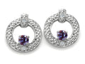 Tommaso Design Round 3 mm Simulated Alexandrite Round Circle Earrings