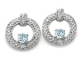 Tommaso Design Round 3 mm Genuine Aquamarine Round Circle Earrings