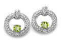 Tommaso Design Round 3 mm Genuine Peridot Round Circle Earrings