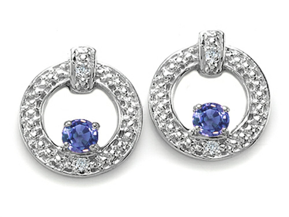 Tommaso Design™ Round 3 mm Genuine Tanzanite Round Circle Earrings