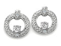 Tommaso Design Round 3 mm Genuine White Topaz Round Circle Earrings