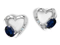 Tommaso Design Oval 5x3mm Genuine Sapphire Heart Earrings