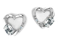 Tommaso Design Oval 5x3mm Genuine White Topaz Heart Earrings