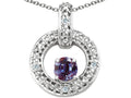 Tommaso Design Round 4 mm Simulated Alexandrite Round Circle Pendant Necklace