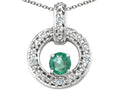 Tommaso Design Round 4 mm Genuine Emerald Round Circle Pendant Necklace