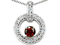 Tommaso Design Round 4 mm Genuine Garnet Round Circle Pendant Necklace