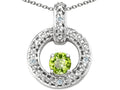 Tommaso Design Round 4 mm Genuine Peridot Round Circle Pendant Necklace