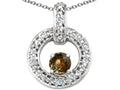 Tommaso Design Round 4 mm Genuine Smoky Quartz Round Circle Pendant Necklace