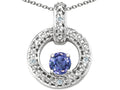 Tommaso Design Round 4 mm Genuine Tanzanite Round Circle Pendant Necklace
