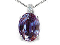 Tommaso Design Oval 8x6mm Simulated Alexandrite Pendant Necklace