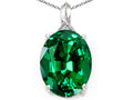Tommaso Design Created Oval Emerald Pendant Necklace