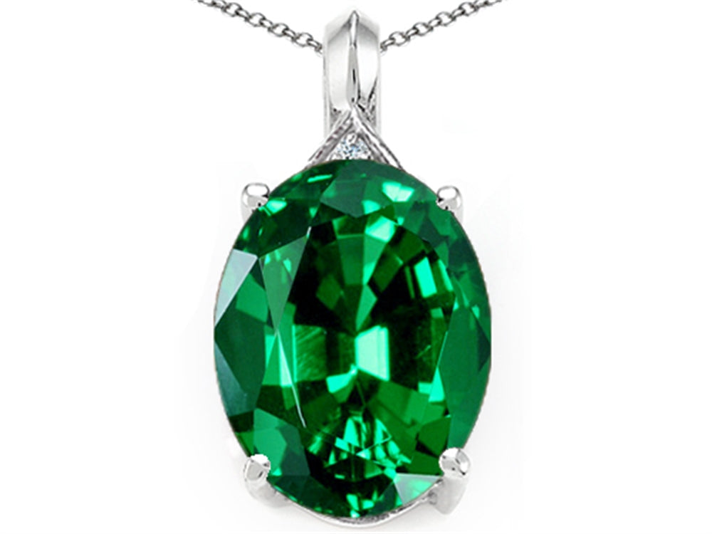 Tommaso Design Created Oval Emerald Pendant Necklace