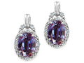 Tommaso Design Oval 8x6mm Simulated Alexandrite Earrings