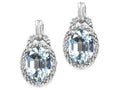 Tommaso Design Oval 8x6mm Genuine Aquamarine Earrings