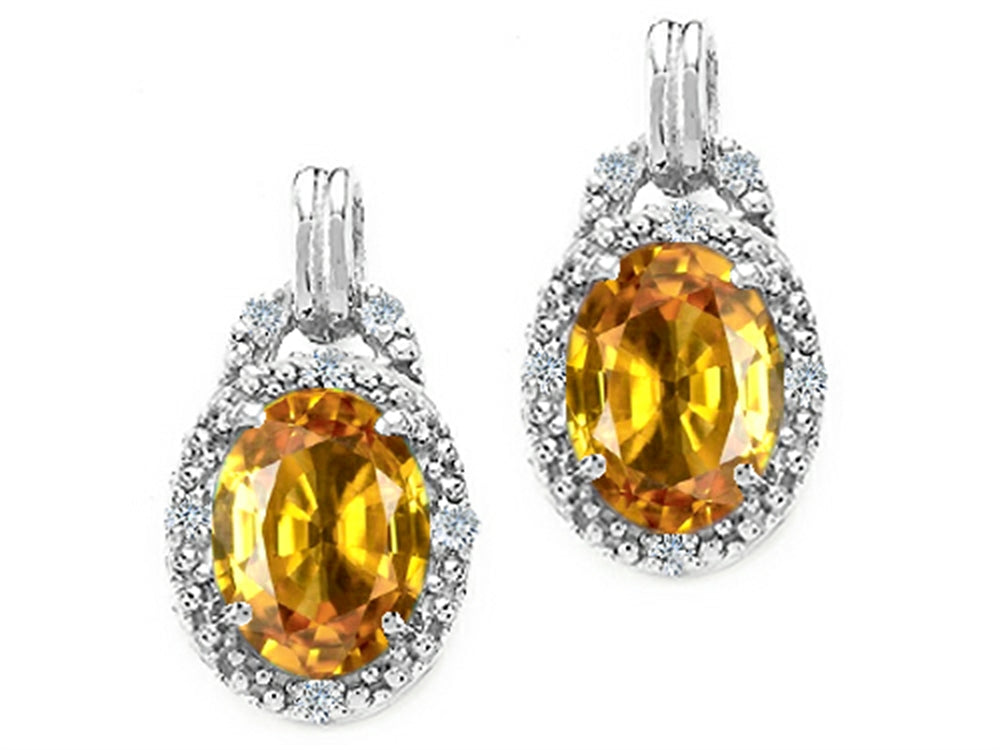 Tommaso Design Oval 8x6mm Genuine Citrine Earrings