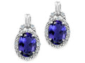 Tommaso Design Oval 8x6mm Genuine Iolite Earrings