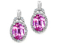 Tommaso Design Oval 8x6mm Created Pink Sapphire Earrings