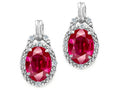 Tommaso Design Oval 8x6mm Created Ruby Earrings