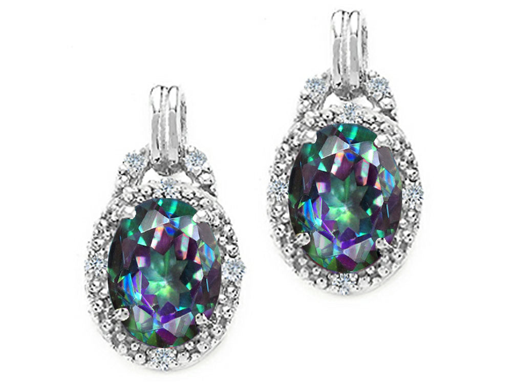 Tommaso Design™ Oval 8x6mm Rainbow Mystic Topaz Earrings