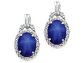 Tommaso Design Oval 8x6mm Created Star Sapphire Earrings