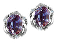 Tommaso Design Oval 8x6mm Simulated Alexandrite Earrings