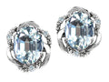 Tommaso Design Oval 8x6mm Genuine Aquamarine Earrings