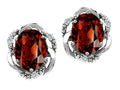 Tommaso Design Oval 8x6mm Genuine Garnet Earrings