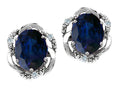Tommaso Design Oval 8x6mm Genuine Sapphire Earrings