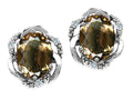 Tommaso Design Oval 8x6mm Genuine Smoky Quartz Earrings
