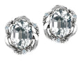 Tommaso Design Oval 8x6mm Genuine White Topaz Earrings