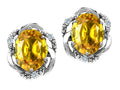 Tommaso Design Oval 8x6mm Genuine Yellow Sapphire Earrings