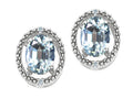 Tommaso Design Oval 8x6mm Genuine Aquamarine Earrings