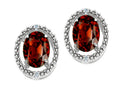 Tommaso Design Oval 8x6mm Genuine Garnet Earrings