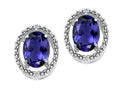 Tommaso Design Oval 8x6mm Genuine Iolite Earrings