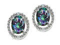 Tommaso Design Oval 8x6mm Rainbow Mystic Topaz Earrings