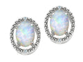 Tommaso Design Oval 8x6mm Genuine Opal Earrings