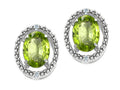 Tommaso Design Oval 8x6mm Genuine Peridot Earrings