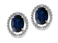 Tommaso Design Oval 8x6mm Genuine Sapphire Earrings