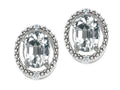Tommaso Design Oval 8x6mm Genuine White Topaz Earrings