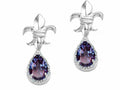 Tommaso Design Pear Shape 7x5mm Simulated Alexandrite Earrings
