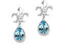 Tommaso Design Pear Shape 7x5mm Genuine Blue Topaz Earrings