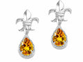 Tommaso Design Pear Shape 7x5mm Genuine Citrine Earrings