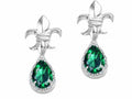 Tommaso Design Pear Shape 7x5mm Simulated Emerald Earrings