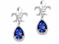 Tommaso Design Pear Shape 7x5mm Created Blue Sapphire Earrings