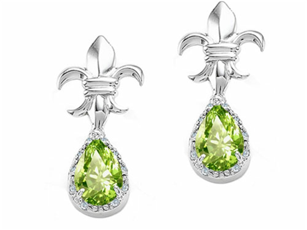 Tommaso Design Pear Shape 7x5mm Genuine Peridot Earrings