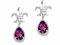 Tommaso Design Pear Shape 7x5mm Genuine Rhodolite Earrings