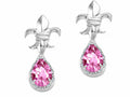 Tommaso Design Pear Shape 7x5mm Created Pink Sapphire Earrings